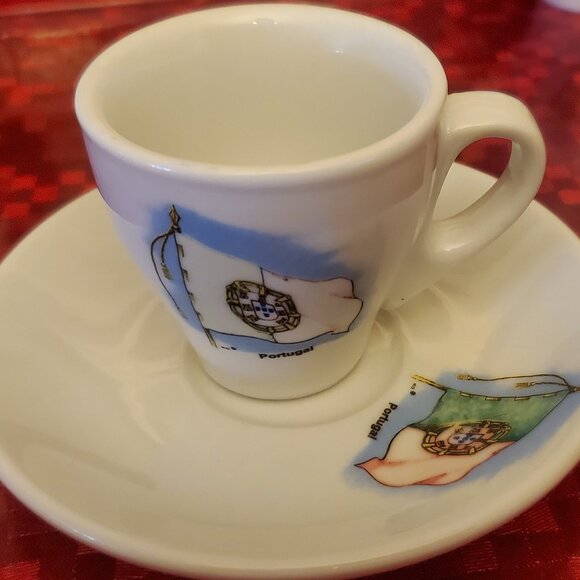 Set of Six Portugal-Themed Espresso Cups with Saucers - Picture 3 of 6